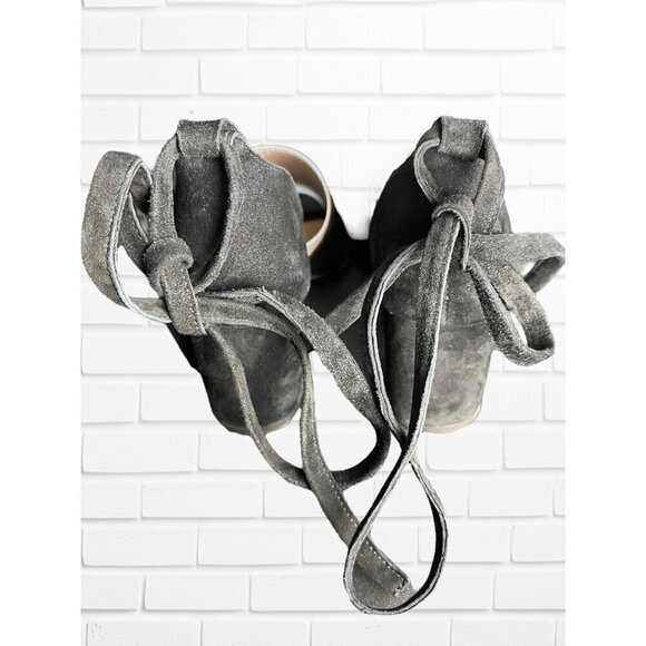 Fly London Women's Size 38 D'Orsay Block Heels Black Suede Ankle Lace Tie Up‎ - Picture 8 of 12